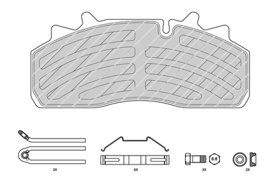 KIT BRAKE PADS SAF 19,5''